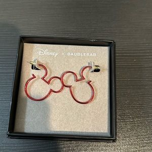 Disney X BaubleBar NIB Red Mickey outline earrings
